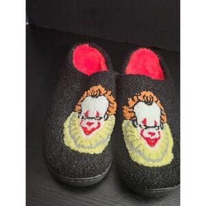 IT Pennywise Clown Slippers Black Red Fuzzy Cosplay‎ Halloween EU 42.5-43.5